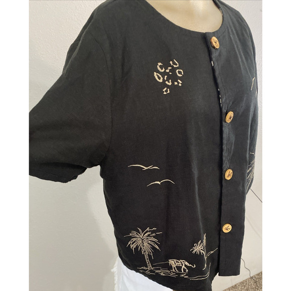 Ease Sport Sportswear Women 12 Elephant Top Shacket reversible Linen Blend - Picture 6 of 9